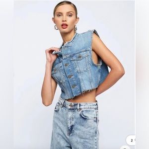 LIONESS Malibu Barbie Denim Vest Size Medium